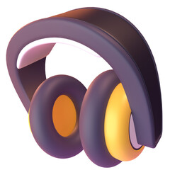 Headphone in 3D render for graphic asset web presentation or other