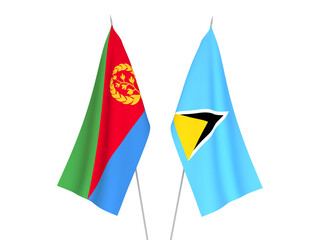 Obraz premium Saint Lucia and Eritrea flags
