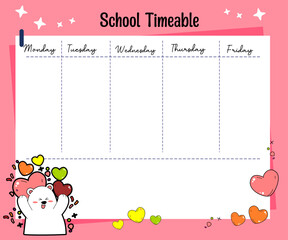 kawaii bear weekly planner 