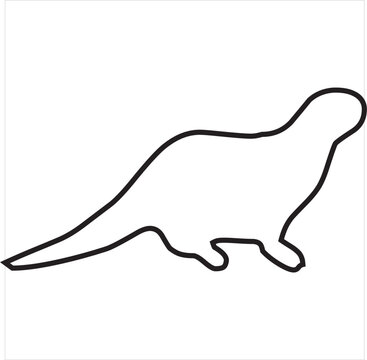 Vector, Image of komodo icon, black and white in color, with transparent background