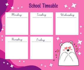 kawaii bear weekly planner 