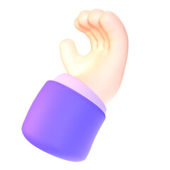 Pinched fingers in 3D render for graphic asset web presentation or other