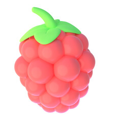 Raspberry in 3D render for graphic asset web presentation or other