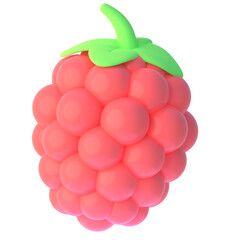 Raspberry in 3D render for graphic asset web presentation or other