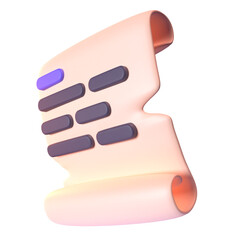 Scroll in 3D render for graphic asset web presentation or other