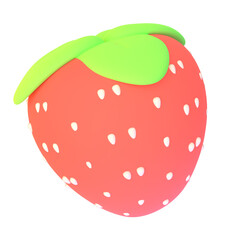 Strawberry in 3D render for graphic asset web presentation or other