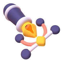 Vector Pen in 3D render for graphic asset web presentation or other