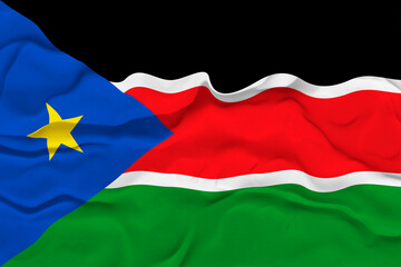 National flag of South Sudan. Background  with flag of South Sudan.