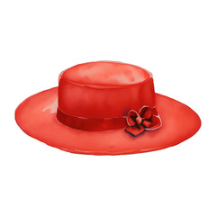 woman hat digital drawing with watercolor style illustration