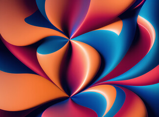 Naklejka na ściany i meble Colorful Vibrant Flowing Abstract Background with Geometric Organic Element Design For Digital Web Wallpapers Backdrops. Generative AI