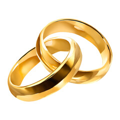 golden rings digital drawing with watercolor style illustration