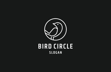 Bird icon design in a circle logo design