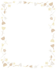 Transparent floral tall frame in a neutral colour palette