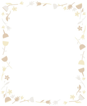 Transparent floral tall frame in a neutral colour palette