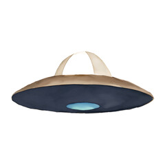 ufo ship digital drawing with watercolor style illustration