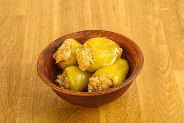 Bell Bulgarian pepper stuffed meat