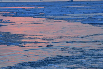 Sunset cruising on sea of Okhotsk