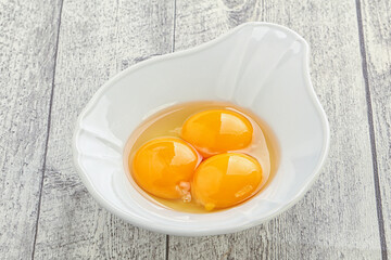 Chicken egg in the bowl