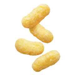 Flying delicious sweet corn sticks cut out