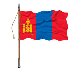 National flag  of Mongolia. Background  with flag  of Mongolia