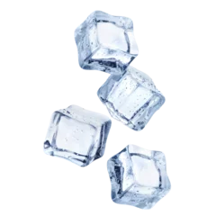 Fotobehang Four flying ice cubes cut out © Yeti Studio