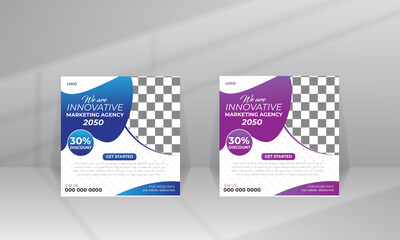 Corporate Business Social Media Post, Square Post template design