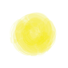 Artistic watercolor vector circle splash yellow color bright sun. Design background template.