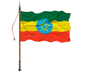 National flag of Ethiopia. Background  with flag of Ethiopia.