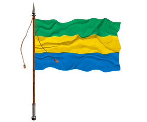 National flag of Gabon. Background  with flag  of Gabon