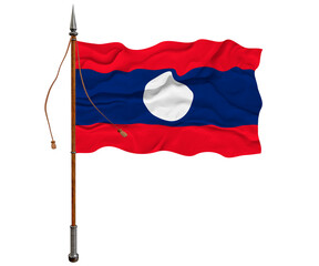 National flag of Laos. Background  with flag of Laos.