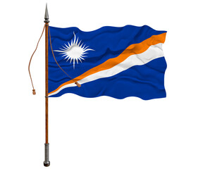 National flag of Marshall islands. Background  with flag of Marshall islands.