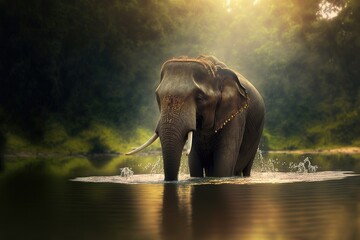 Fototapeta premium Elephant Stock Photo, Wildlife Photography, Generative Ai