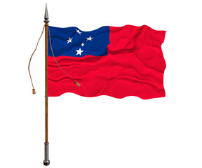 Fototapeta na wymiar National flag of Samoa. Background with flag of Samoa.