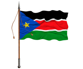 National flag of South Sudan. Background  with flag of South Sudan.