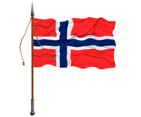. National flag of Svalbard. Background  with flag of Svalbard.