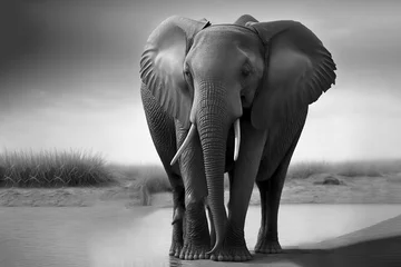 Foto op Aluminium Elephant Stock Photo, Wildlife Photography, Generative Ai © Rarity Asset Club