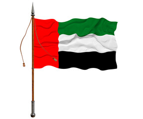 National flag of United Arab Emirates. Background  with flag  of United Arab Emirates