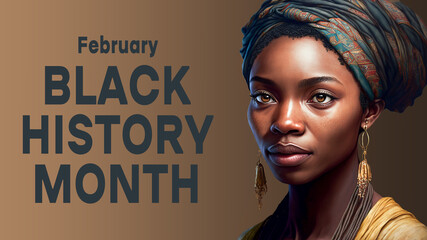 Black History Month - Poster, card, banner, background, Fictional person created with generative AI