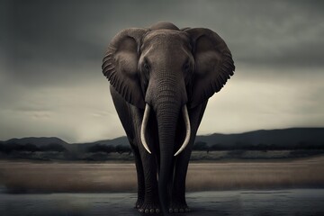 Naklejka na ściany i meble Elephant Stock Photo, Wildlife Photography, Generative Ai