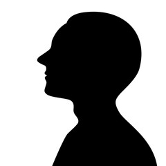 Silhouette of a man looking up with confidence, side view.