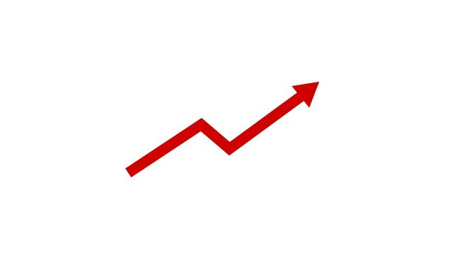 Animation diagram of a red arrow pointing up, as a symbol of improvement