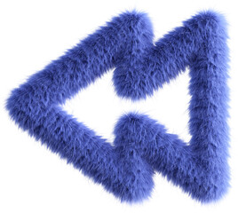 Blue fluffy 3D rewind icon
