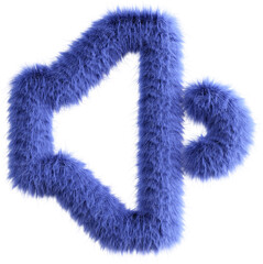Blue fluffy 3D sound on icon