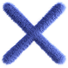 Blue fluffy 3D close icon
