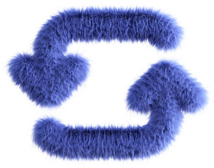 Blue fluffy 3D reload icon