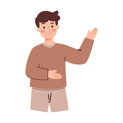 Fototapeta premium Man with Pointing hand gesture