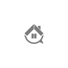Home and talk logo icon. Realty and estate agency icon isolated on white background