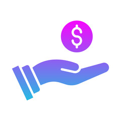 Hand Holding Coin Icon