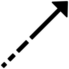 diagonal up right  black, dash arrow