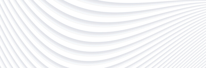 Abstract white background with 3d lines pattern